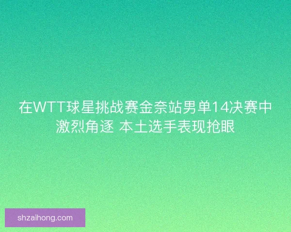 在WTT球星挑战赛金奈站男单14决赛中激烈角逐 本土选手表现抢眼